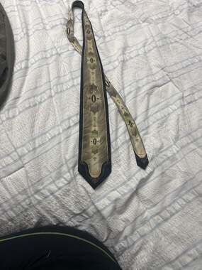 Di Mossio Green and Gold Ornate Art Deco Silk Tie